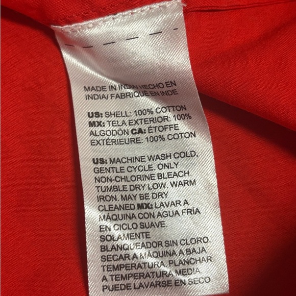 Chicos women’s boho red peasant style top with puff sleeves Chicos size 3 xl - Picture 7 of 8